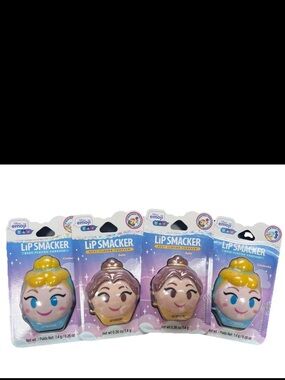 2 New Lip Smacker Disney Emoji Lip Balm a Cinderella and a Belle 0.26 oz each